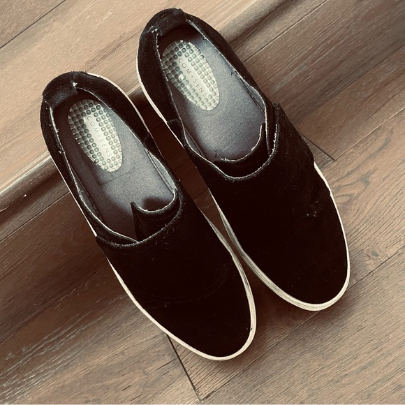 COM+SENS LIDDA WOMENS SHOES BLACK SUEDE LEATHER LOAFERS VELCRO CLOSURE SIZE 10 - Picture 12 of 13